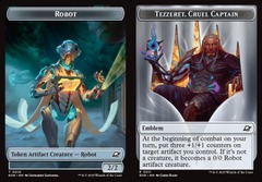 Robot (0010) // Tezzeret, Cruel Captain Emblem (0011) Double-Sided Token - Foil